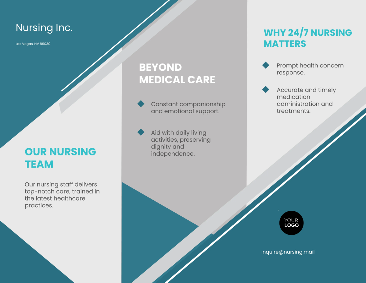 Free Professional Nursing Staff Brochure Template to Edit Online
