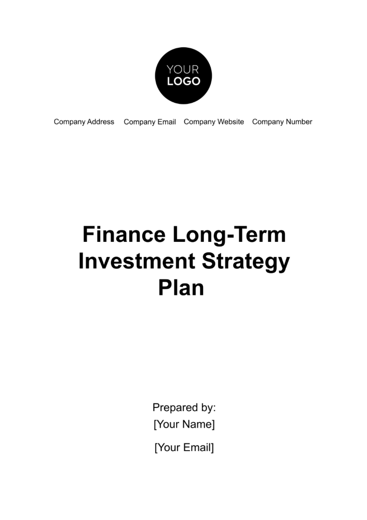 Finance Long-Term Investment Strategy Plan Template