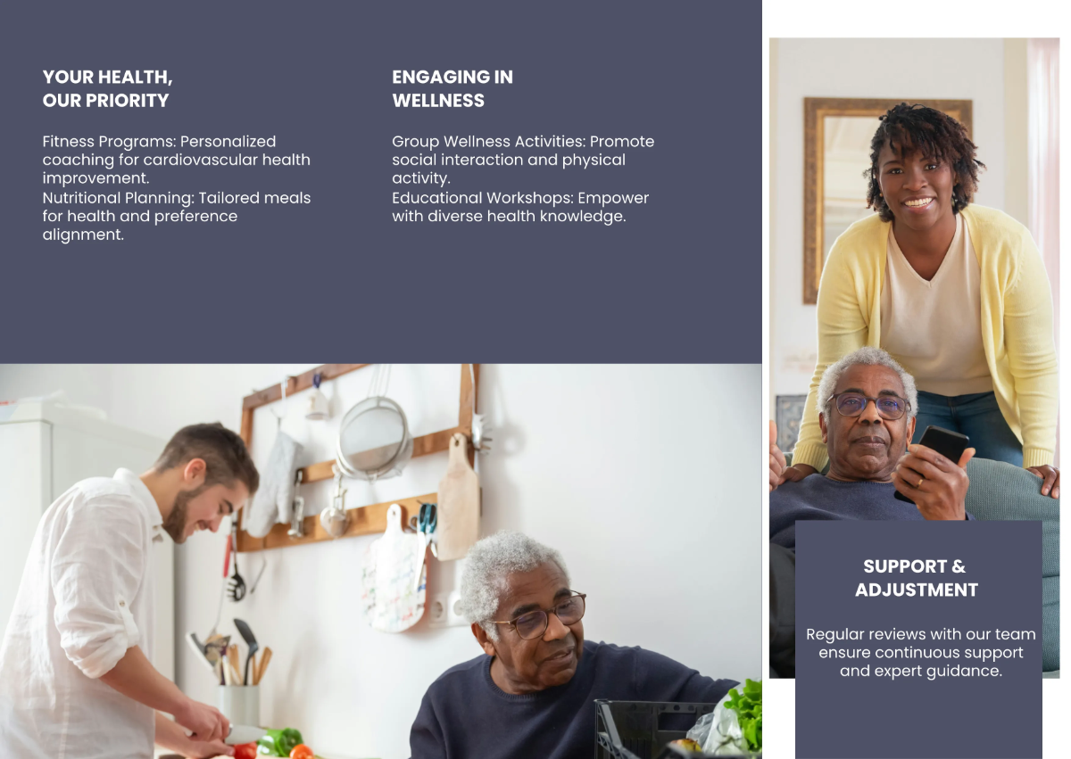 Free Tailored Health and Wellness Plans Brochure Template to Edit Online