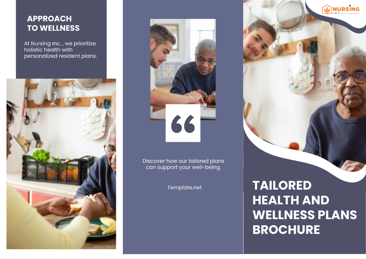 Free Tailored Health and Wellness Plans Brochure Template