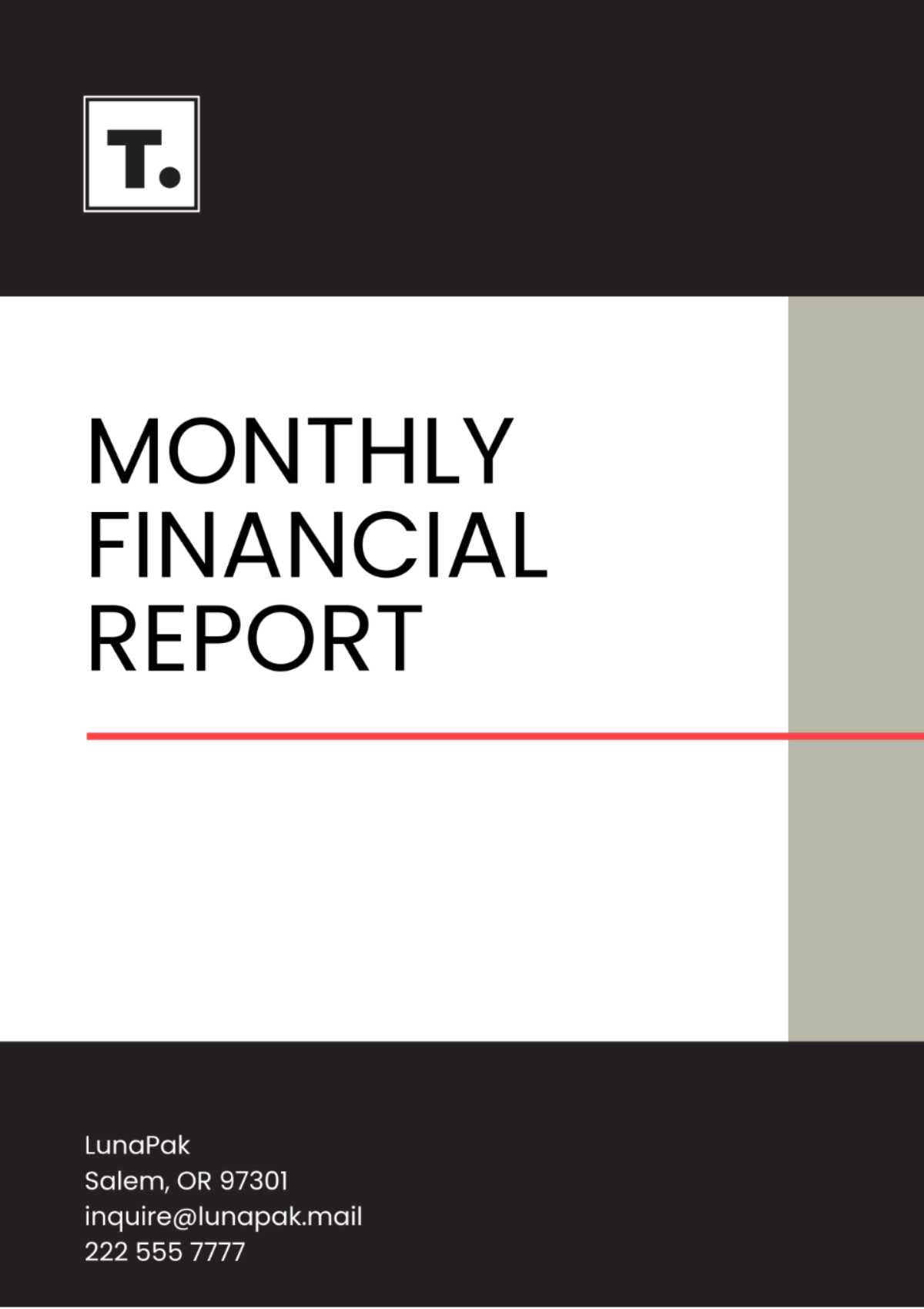 Monthly Financial Report Template - Edit Online & Download