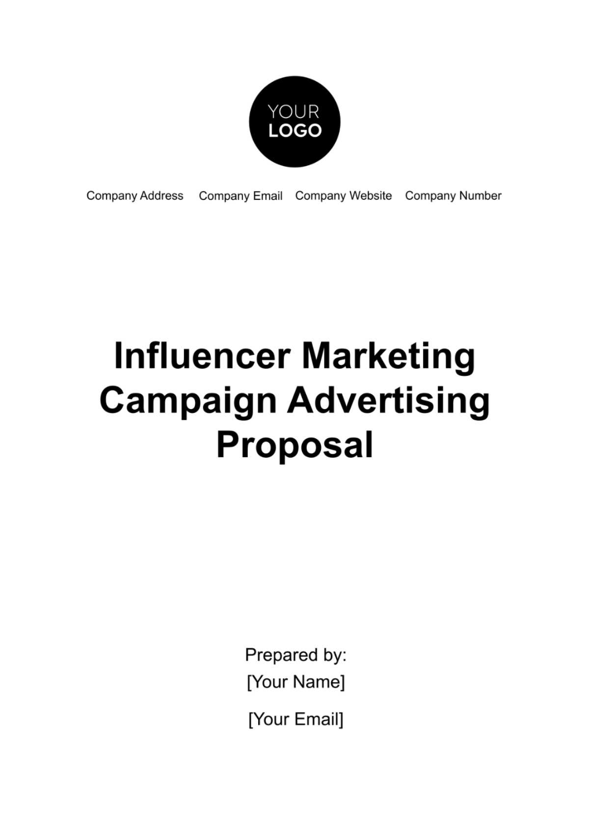 Free Influencer Marketing Campaign Advertising Proposal Template