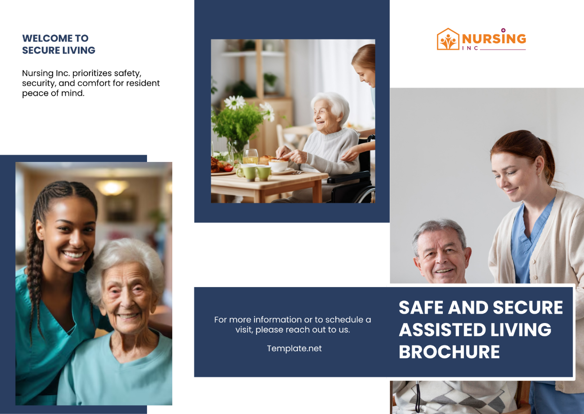 Safe and Secure Assisted Living Brochure Template