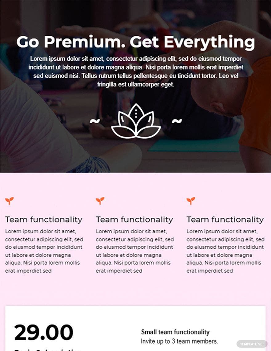 Fitness Pricing Page Template