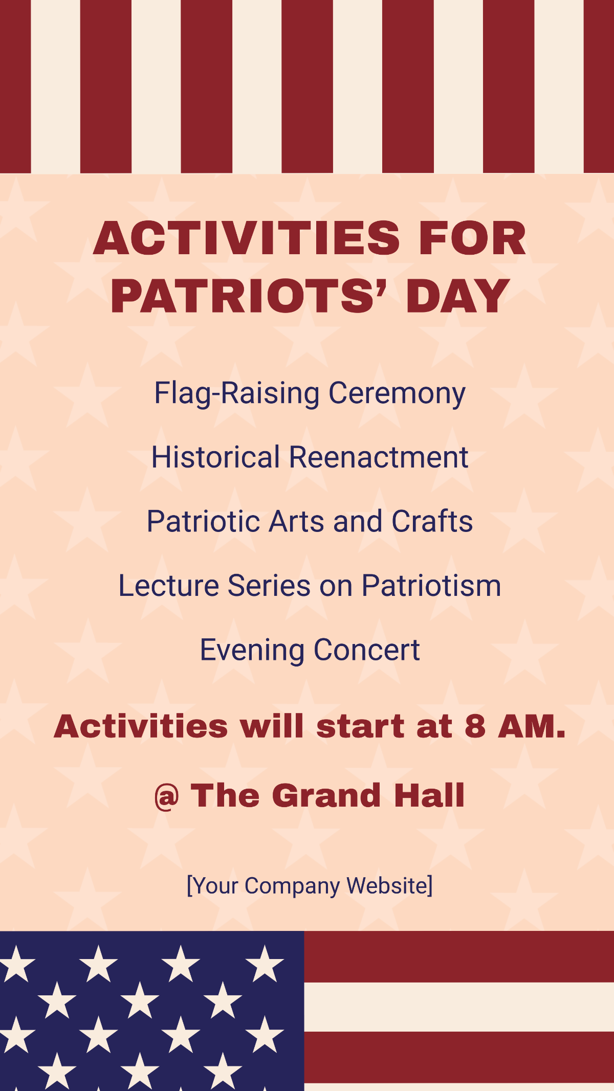 Patriots Day Activities Template