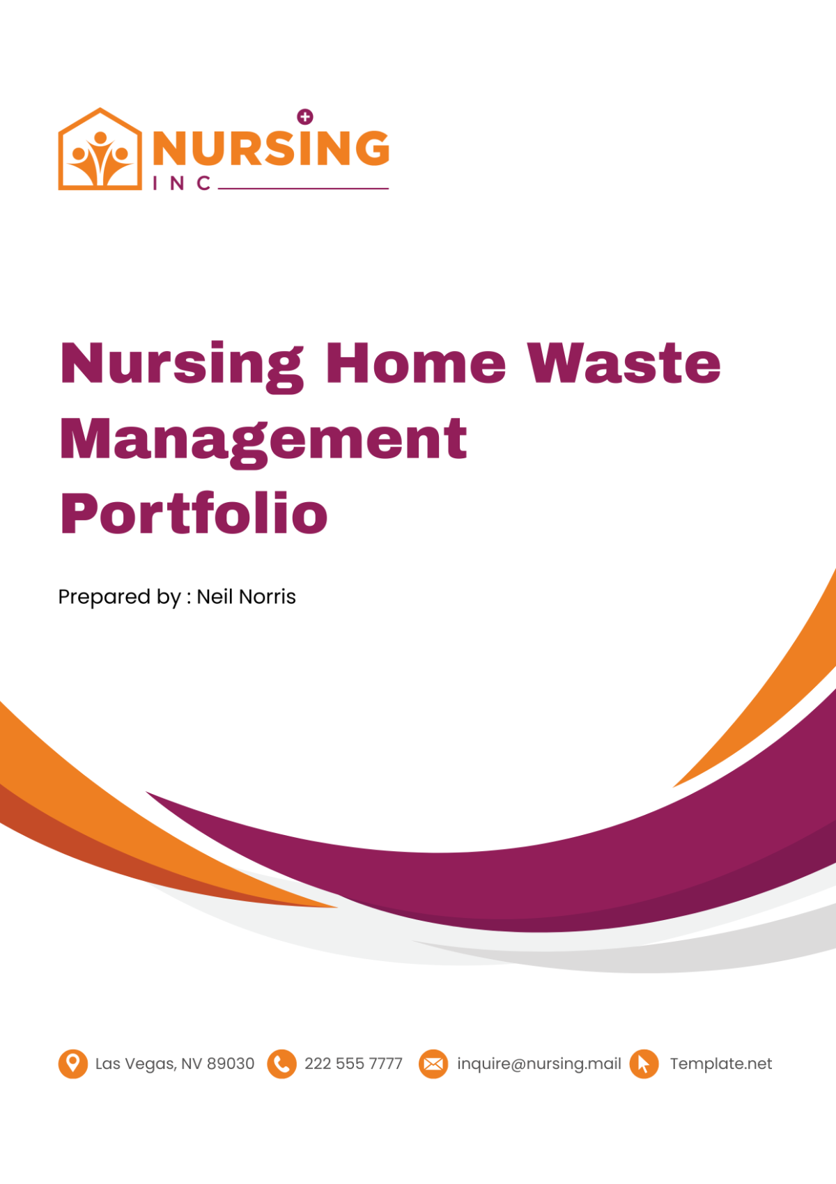 Nursing Home Waste Management Portfolio Template - Edit Online & Download