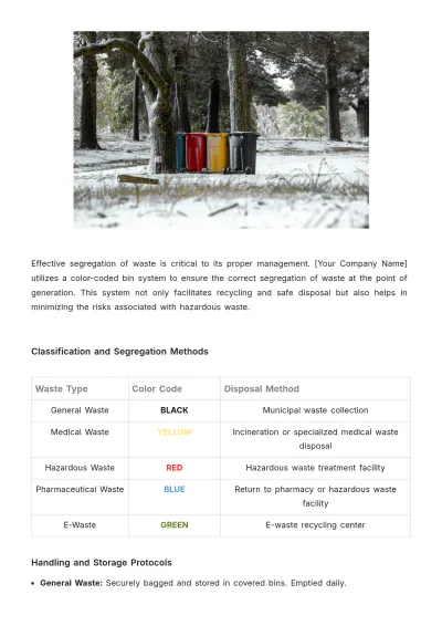 Free Nursing Home Waste Management Portfolio Template to Edit Online