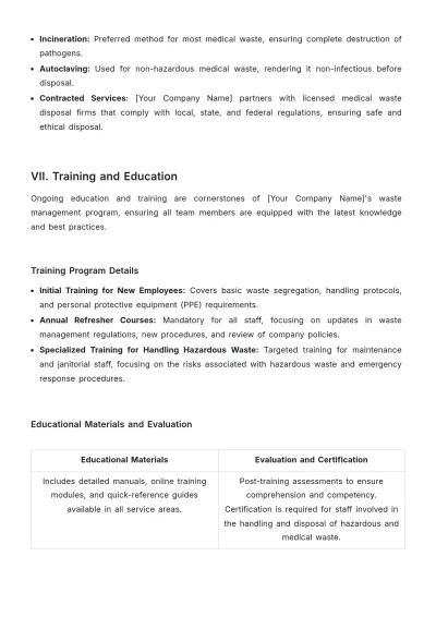 Free Nursing Home Waste Management Portfolio Template to Edit Online