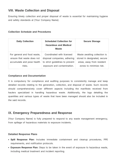 Free Nursing Home Waste Management Portfolio Template to Edit Online