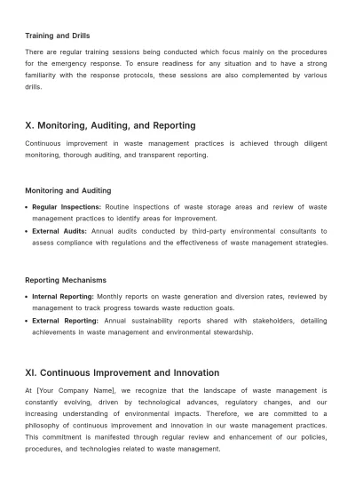 Free Nursing Home Waste Management Portfolio Template to Edit Online