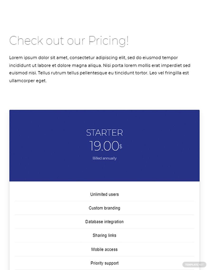 Flat Design Pricing Page Template
