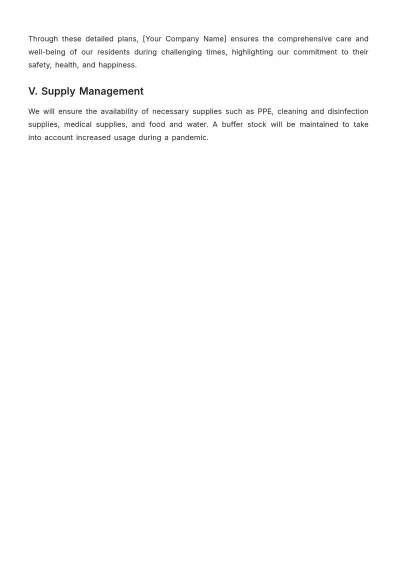 Free Nursing Home Pandemic Response Plan Template to Edit Online