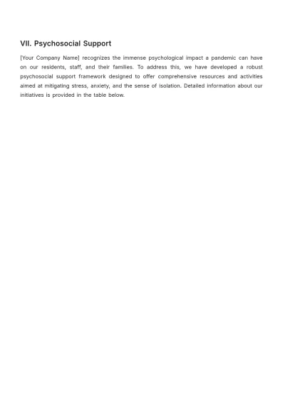 Free Nursing Home Pandemic Response Plan Template to Edit Online
