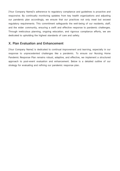 Free Nursing Home Pandemic Response Plan Template to Edit Online