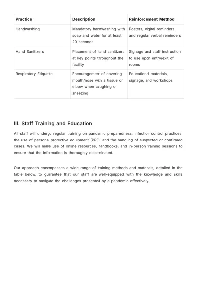 Free Nursing Home Pandemic Response Plan Template to Edit Online