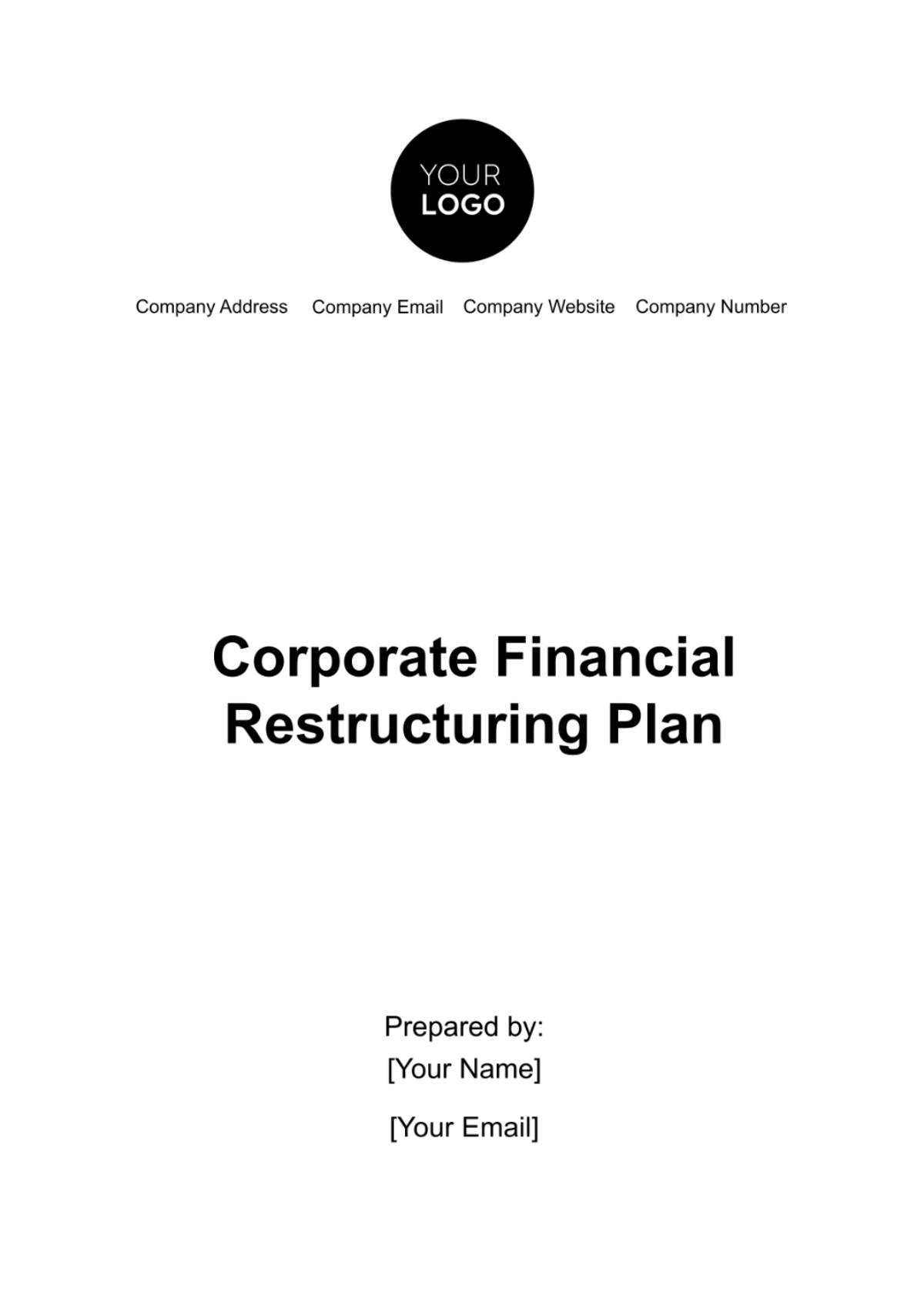 Corporate Financial Restructuring Plan Template