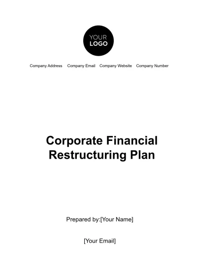 Free Corporate Financial Restructuring Plan Template to Edit Online