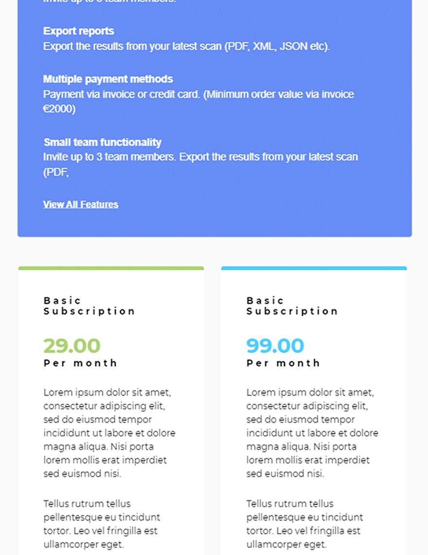 Professional Pricing Page Template