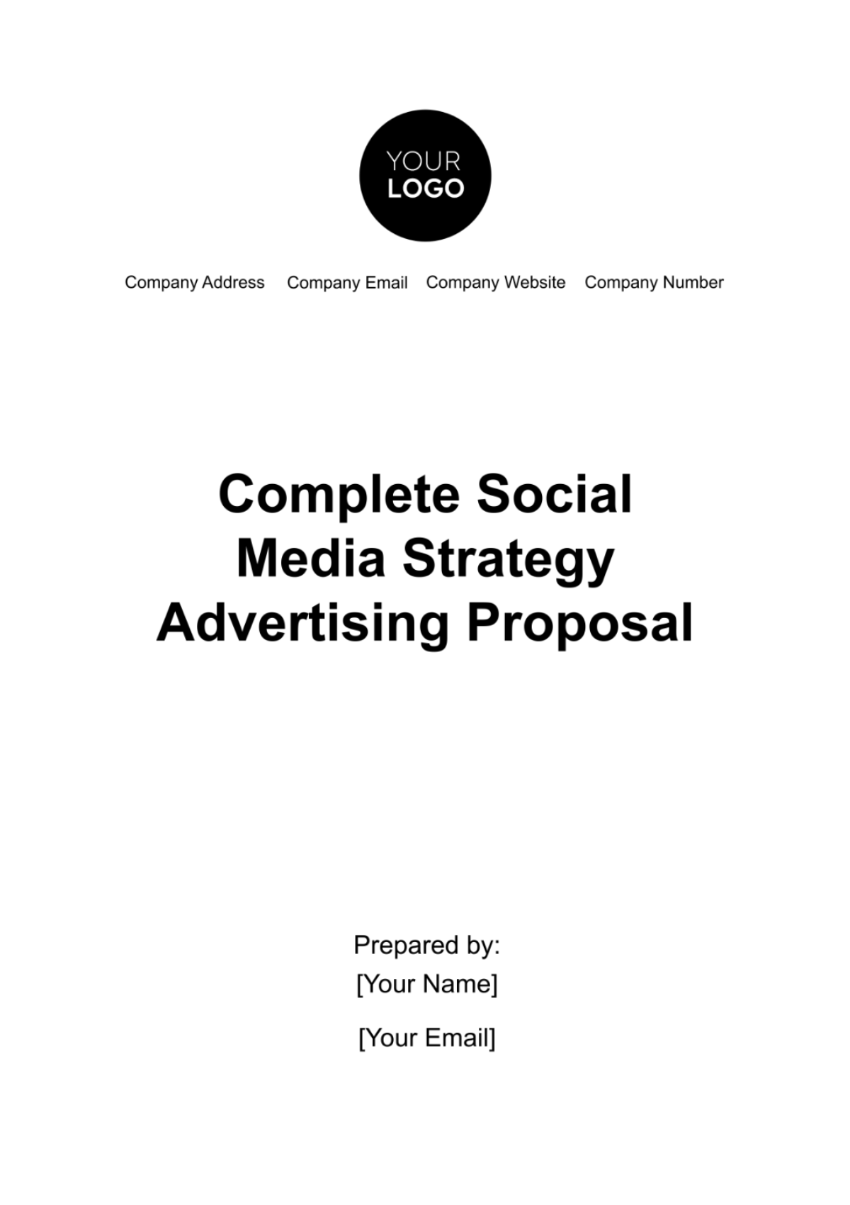 Free Complete Social Media Strategy Advertising Proposal Template