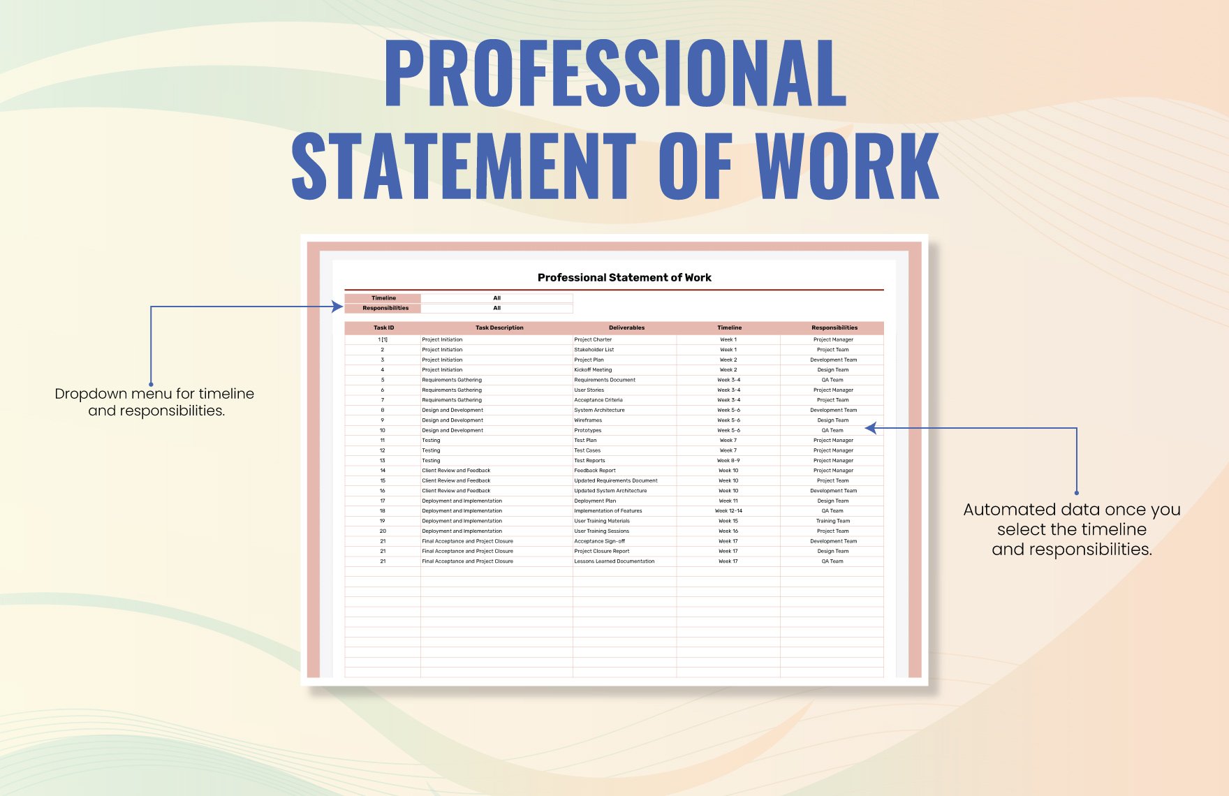 Professional Statement of Work Template