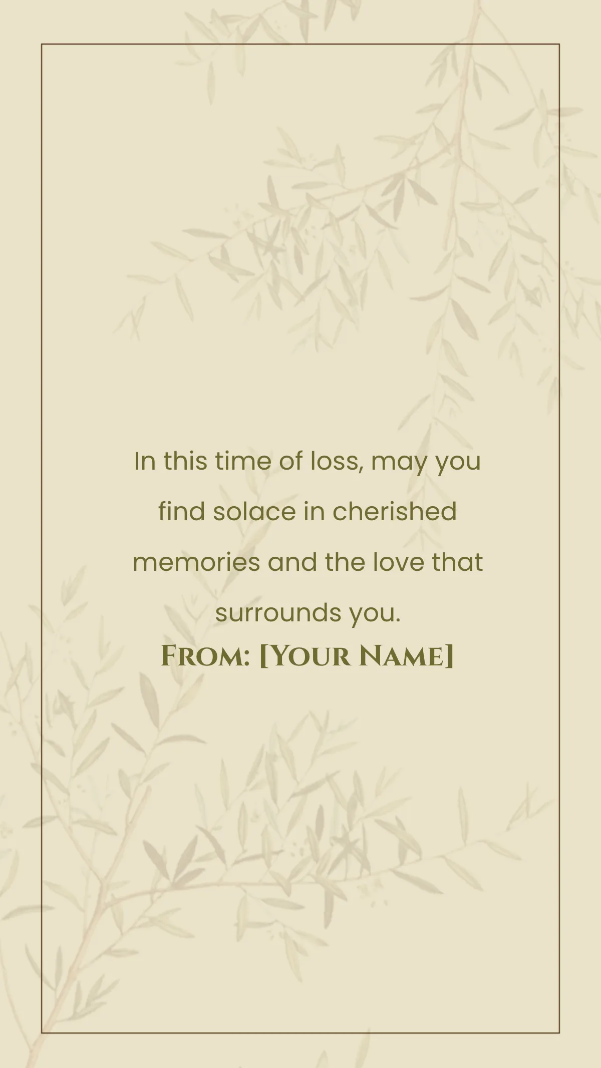 Free Condolence Card Template to Edit Online