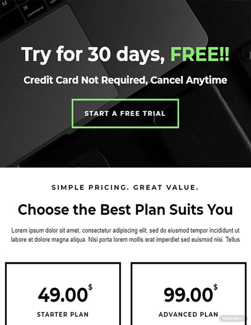 Simple Pricing Page Template