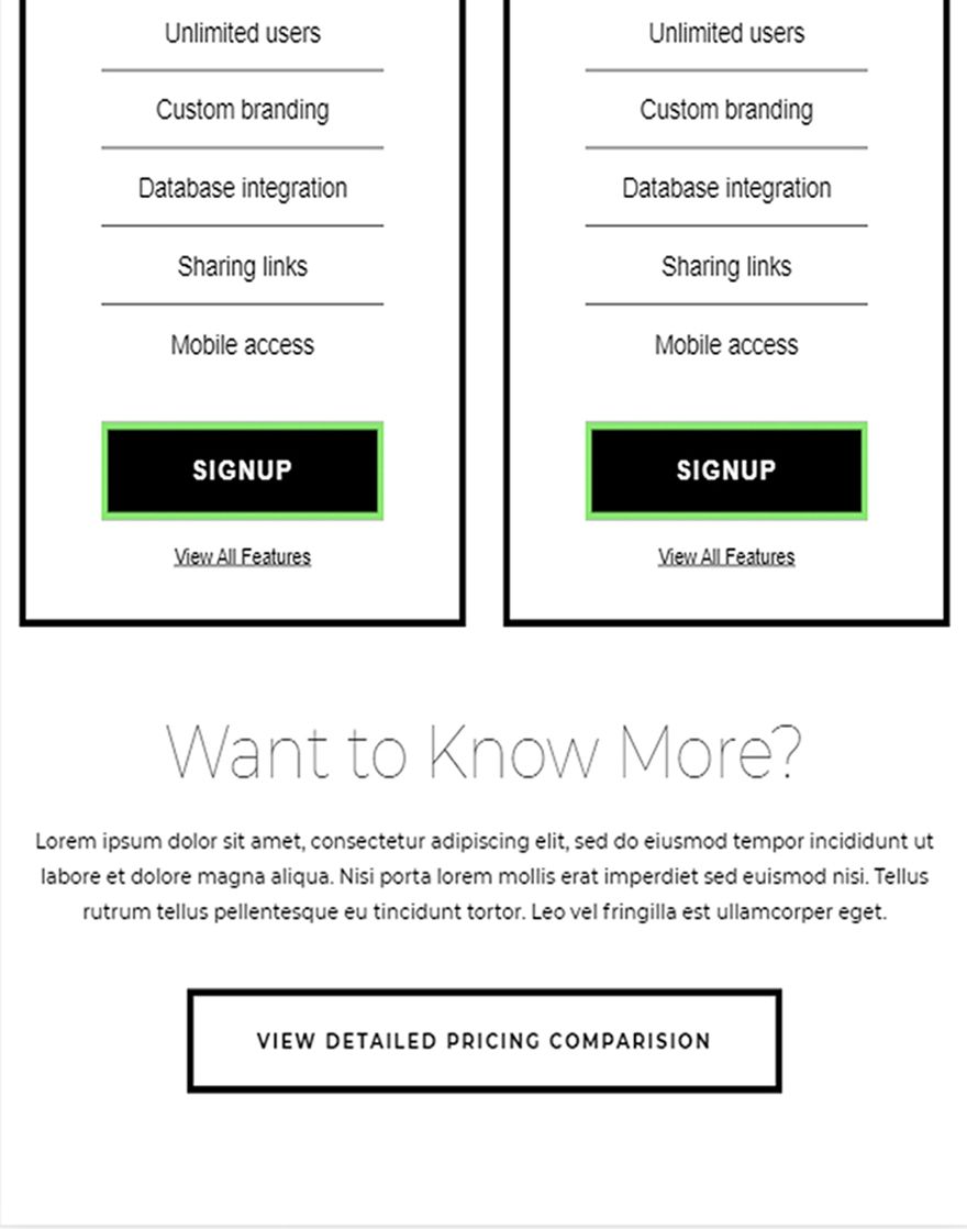 Simple Pricing Page Template