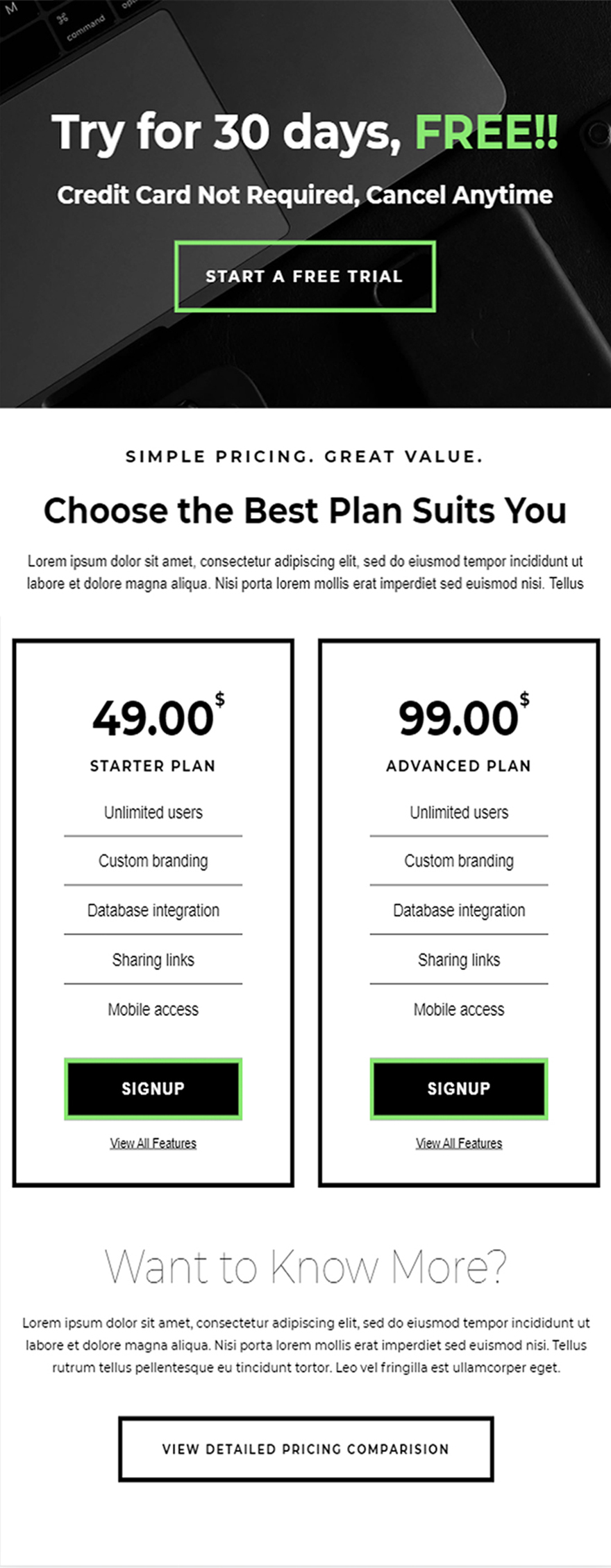 Boxed Style Pricing Page Template - HTML5, PSD | Template.net