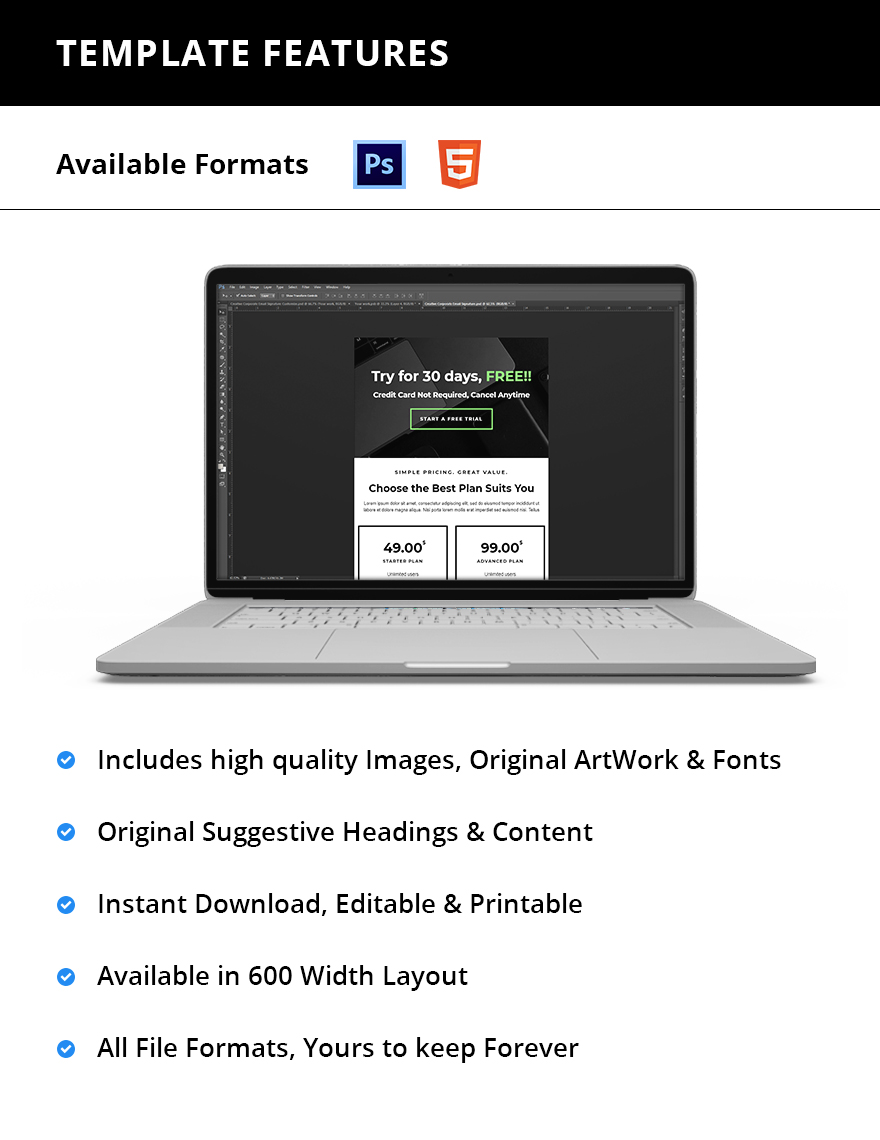 Simple Pricing Page Template in HTML5 PSD Download Template net