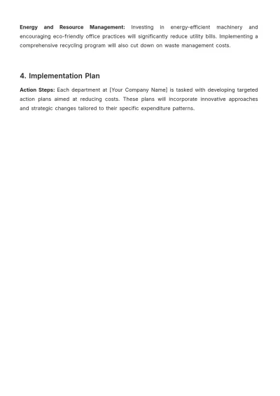 Free Finance Cost Reduction Plan Template to Edit Online