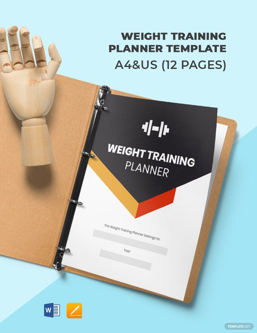 Weight Training Planner Template in Word, Google Docs, PDF, Apple Pages