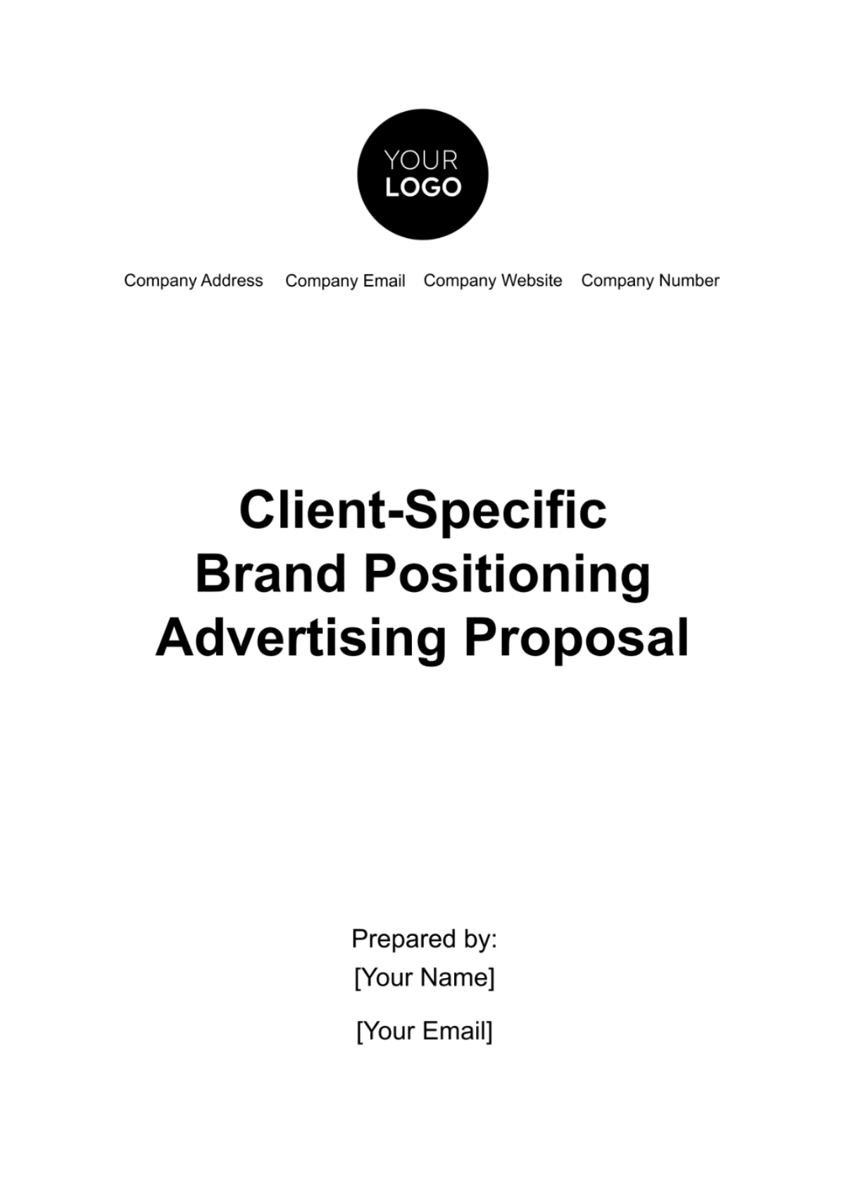 Free Client-Specific Brand Positioning Advertising Proposal Template