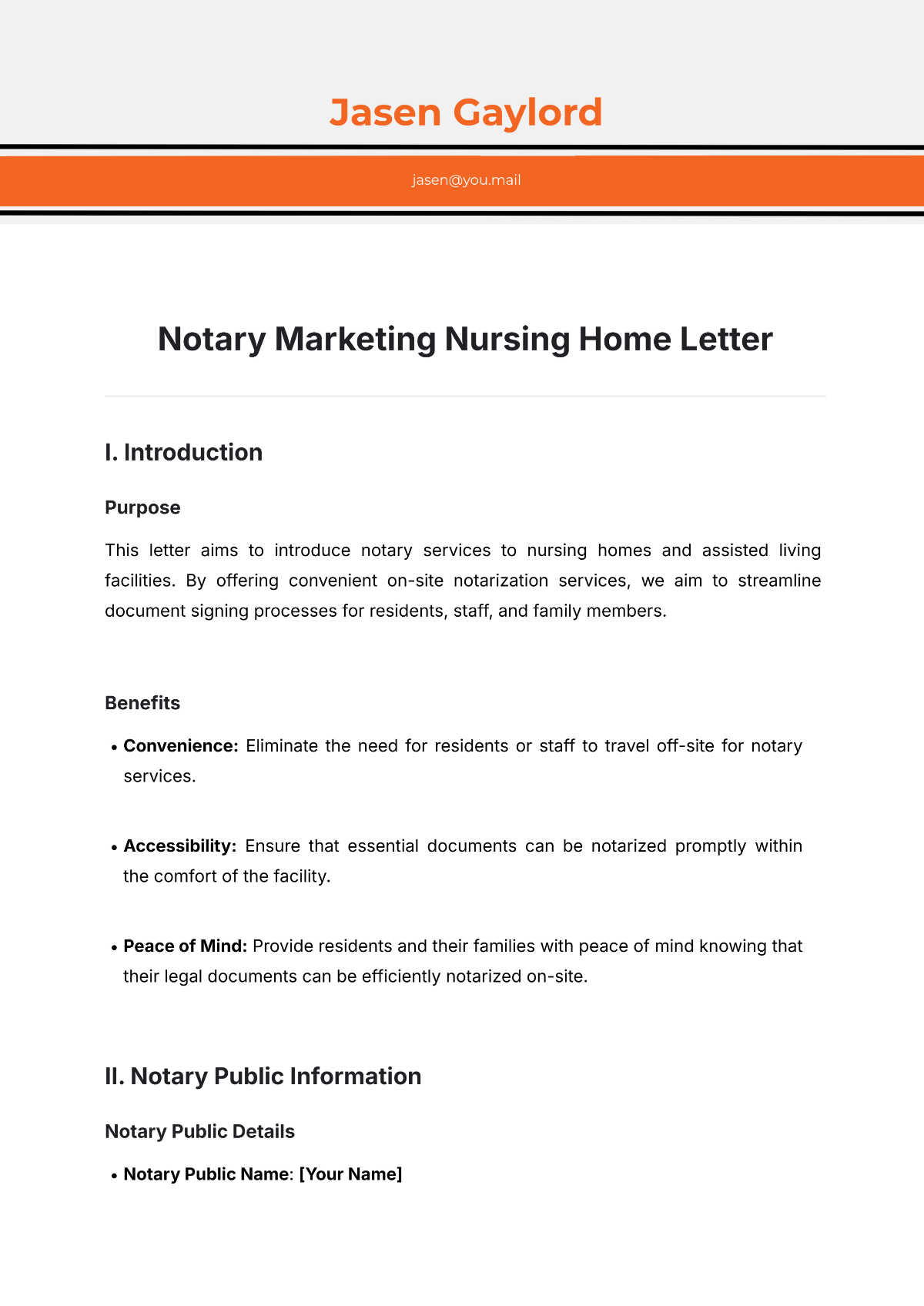 Free Notary Marketing Nursing Home Letter Template