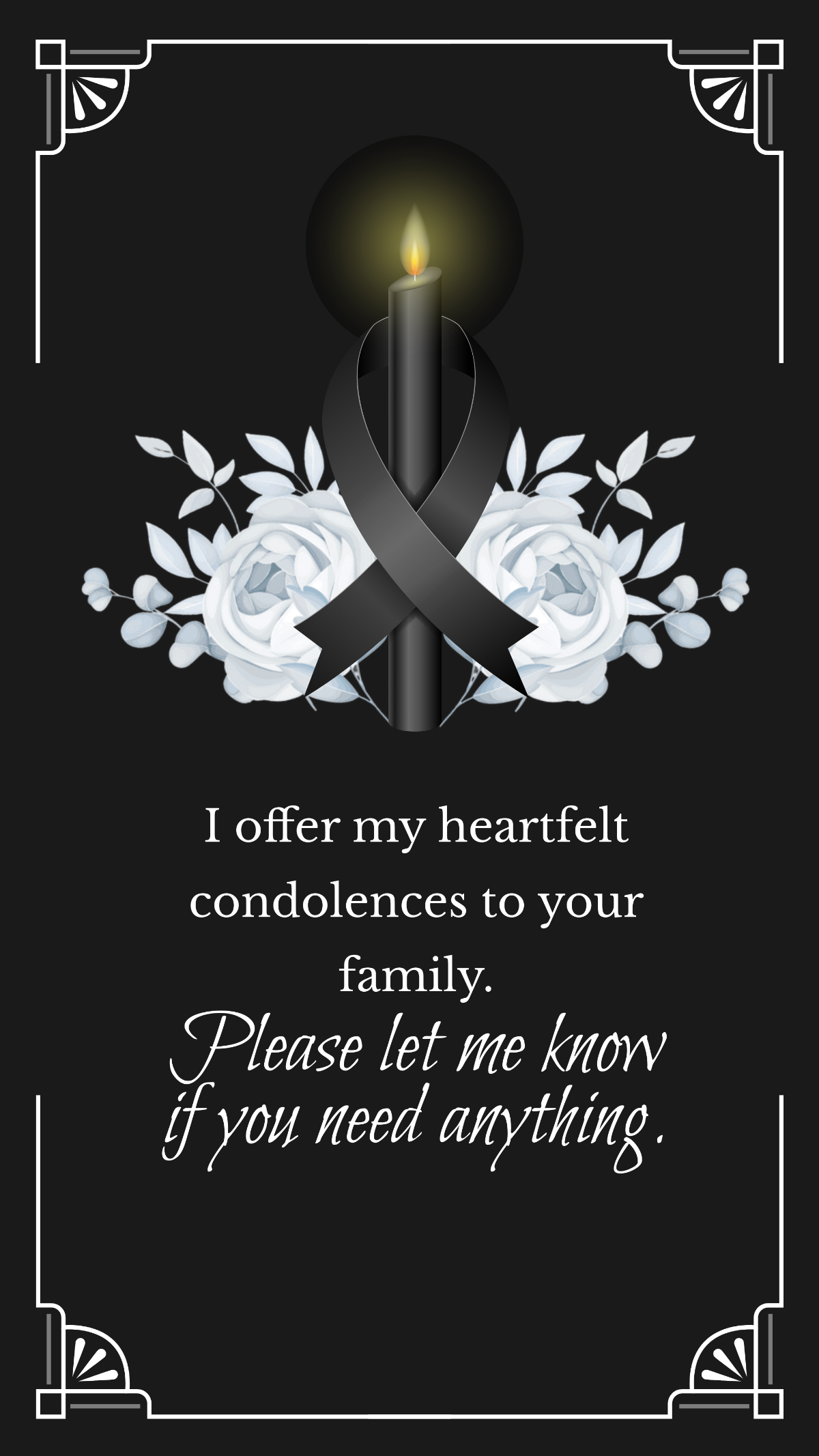 Condolence Message To Family Template