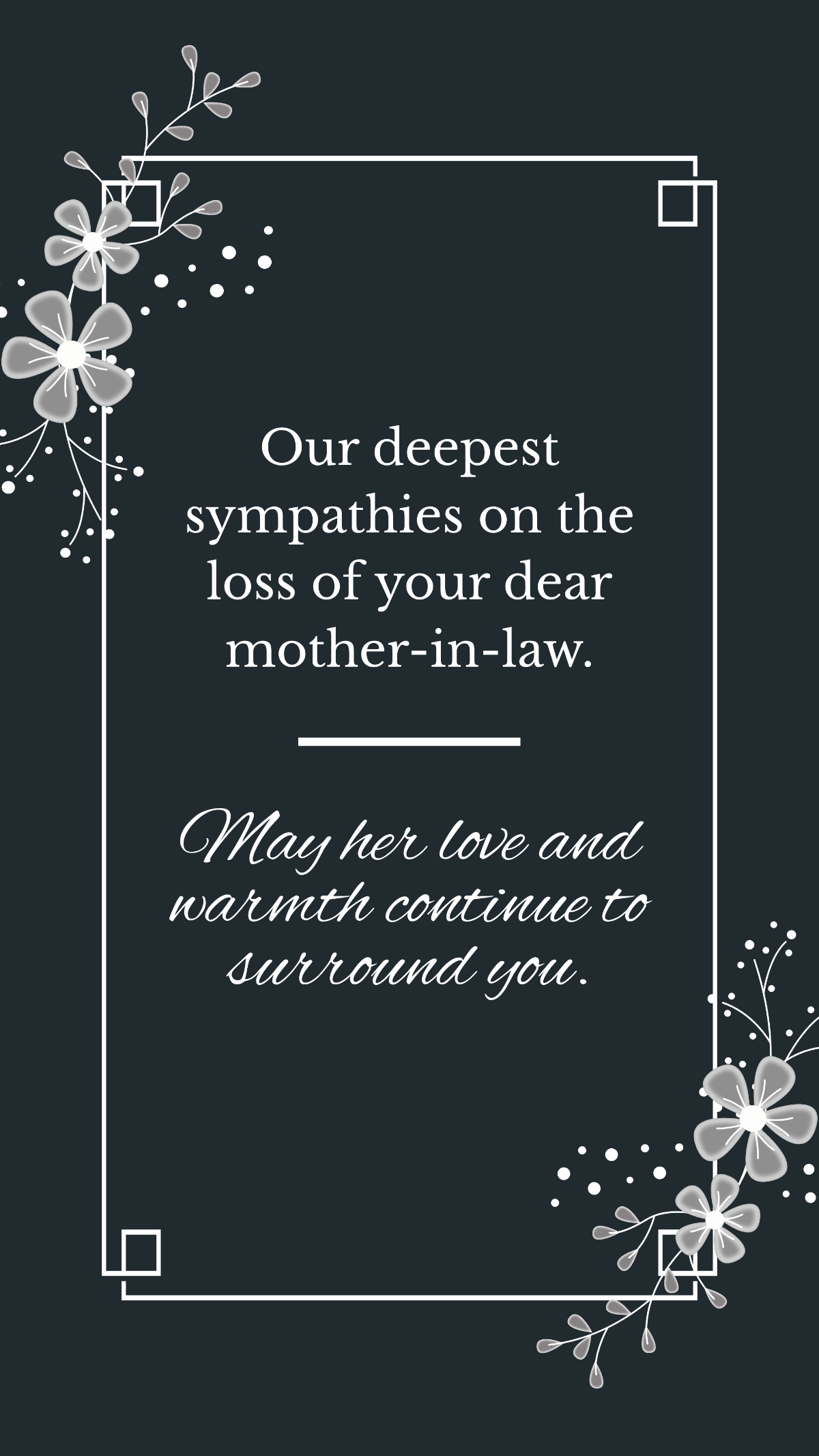 Condolence Message For Mother In Law Template