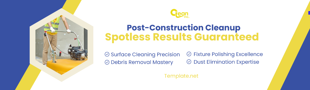 Post-Construction Cleanup Services Billboard Template