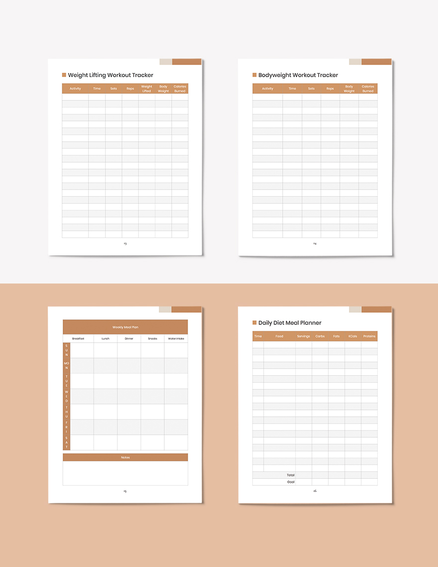Gym Training Planner Template