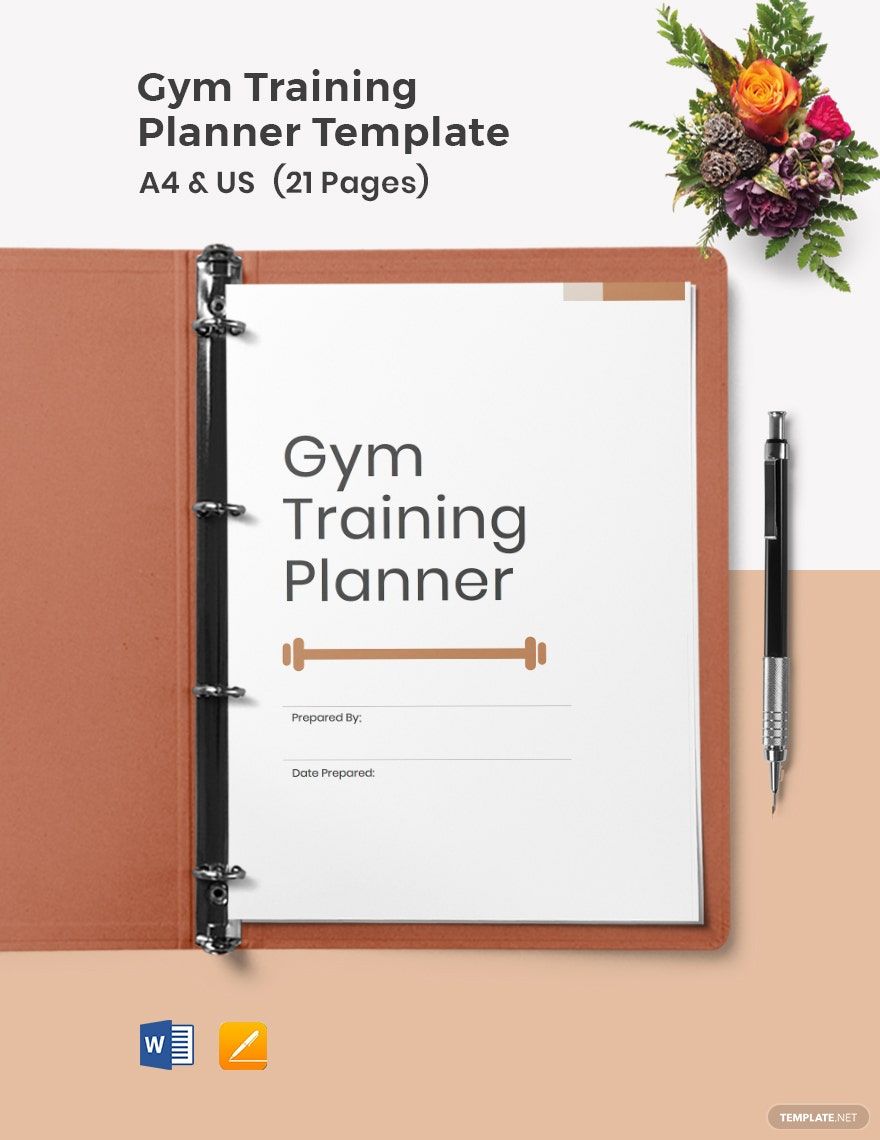 Gym Training Planner Template in Word, Google Docs, PDF, Apple Pages