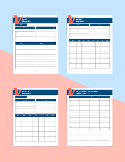 Basketball Training Planner Template - Word, Apple Pages | Template.net