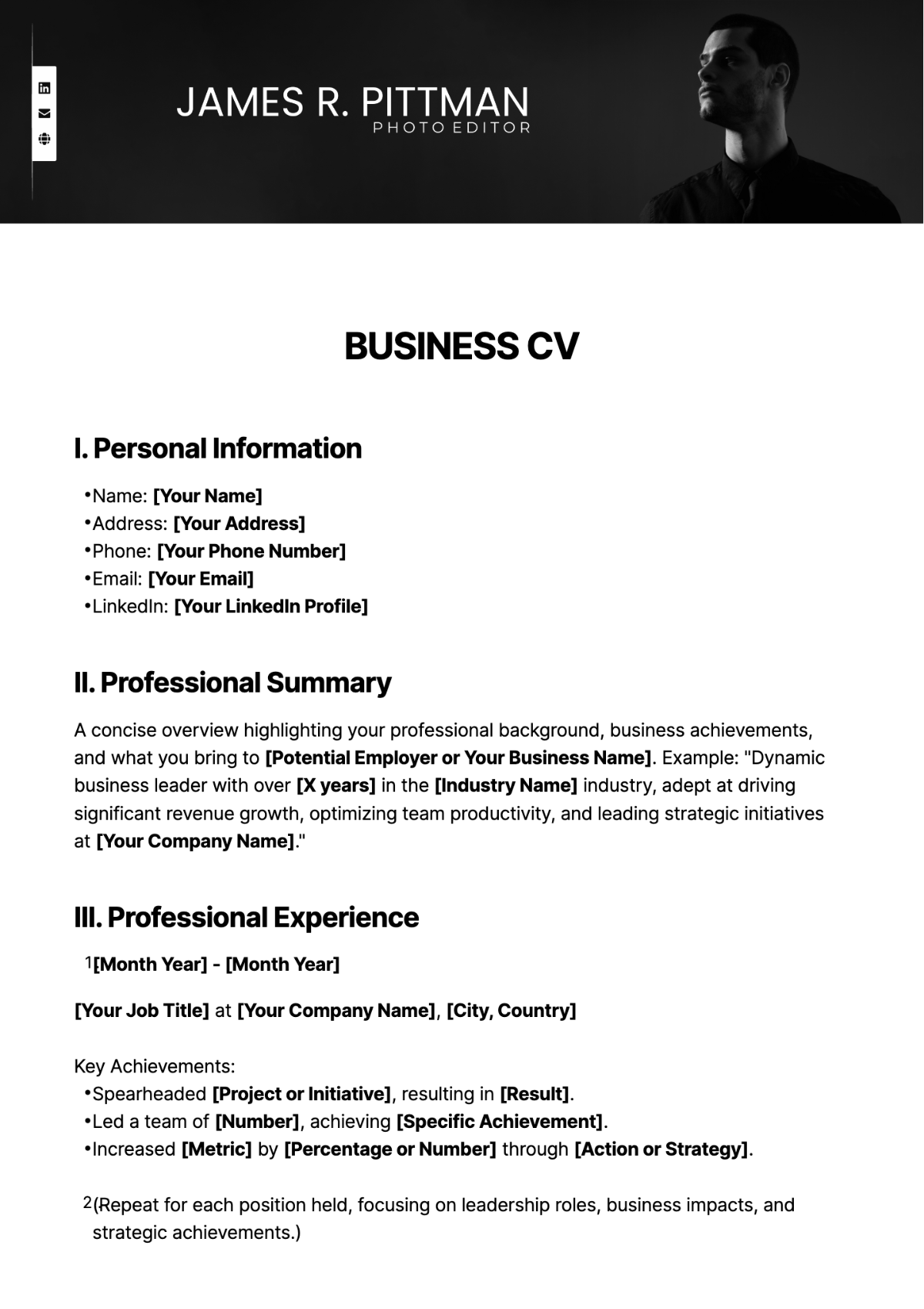 Business CV Template