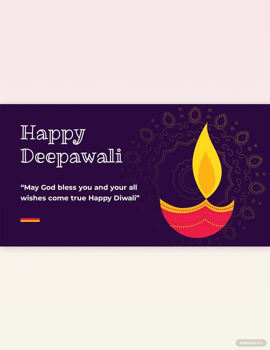 Happy Deepawali Facebook Post Template in Word, PSD