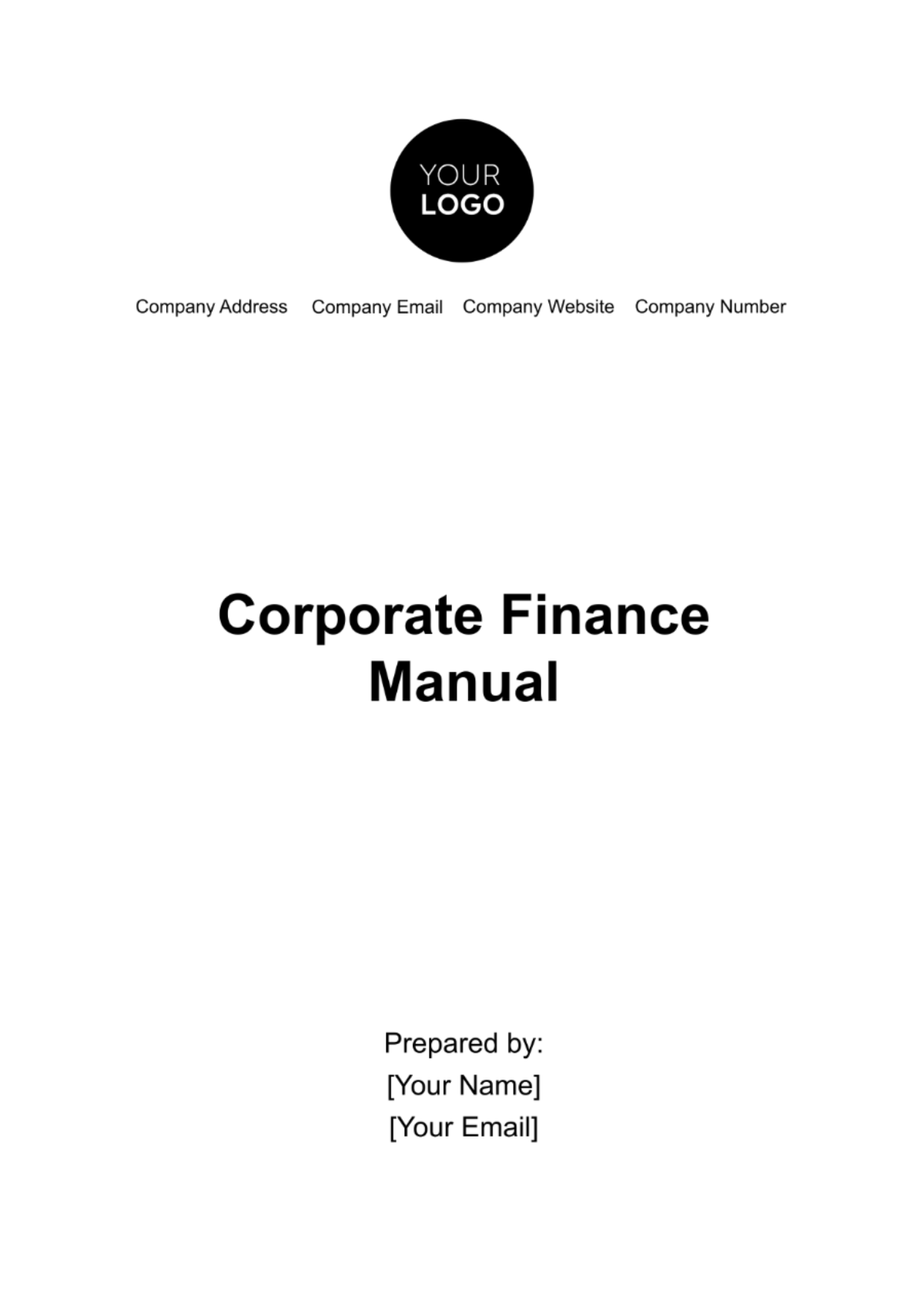 Free Corporate Finance Manual Template