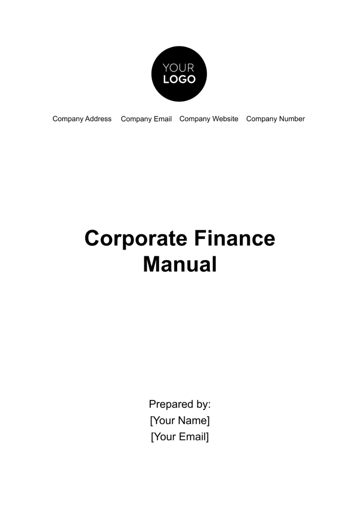 Corporate Finance Manual Template