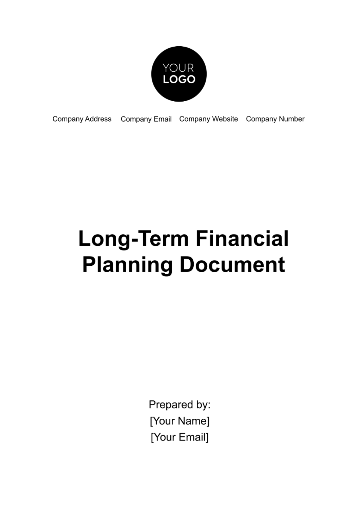 Long-Term Financial Planning Document Template