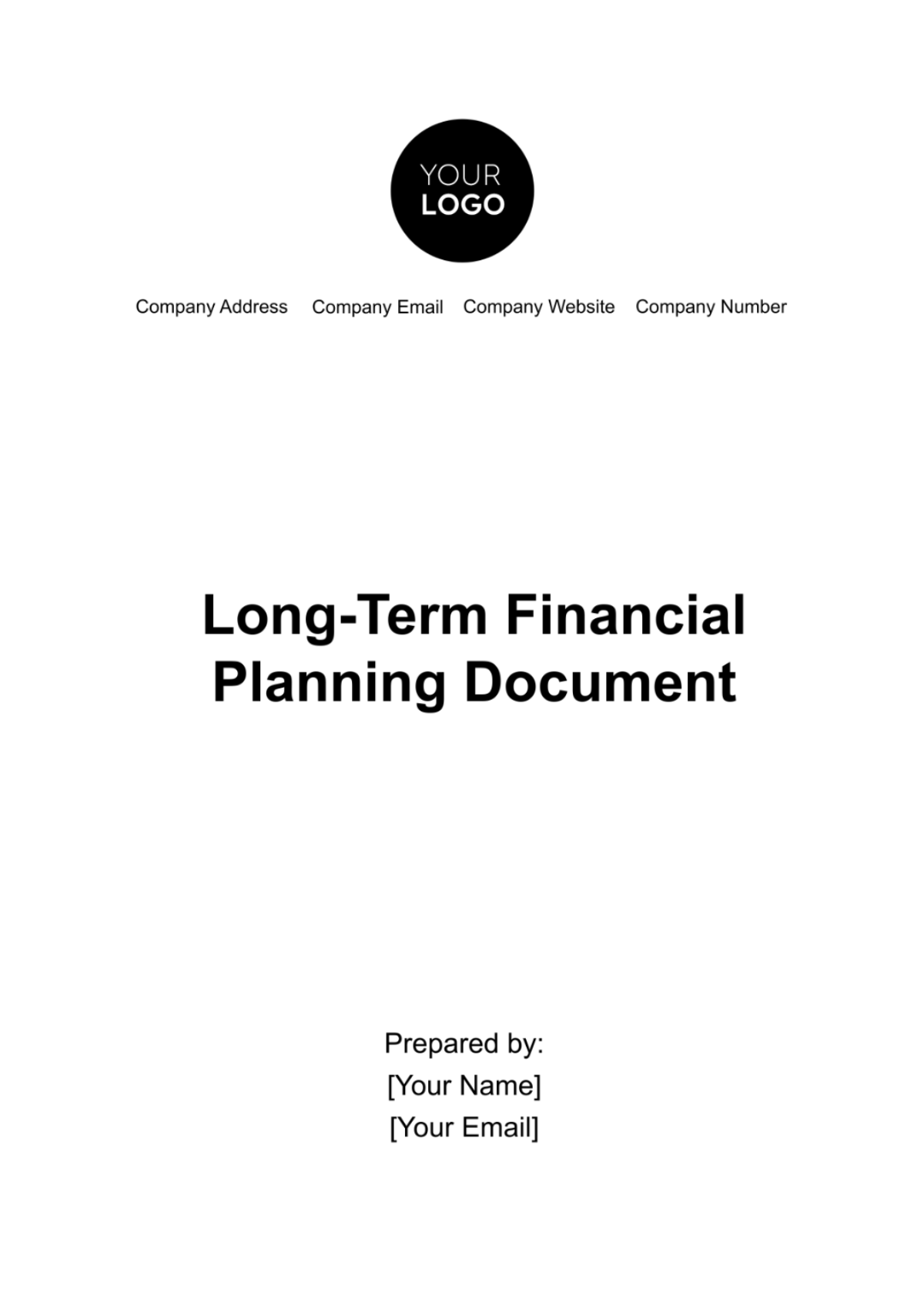 Long-Term Financial Planning Document Template