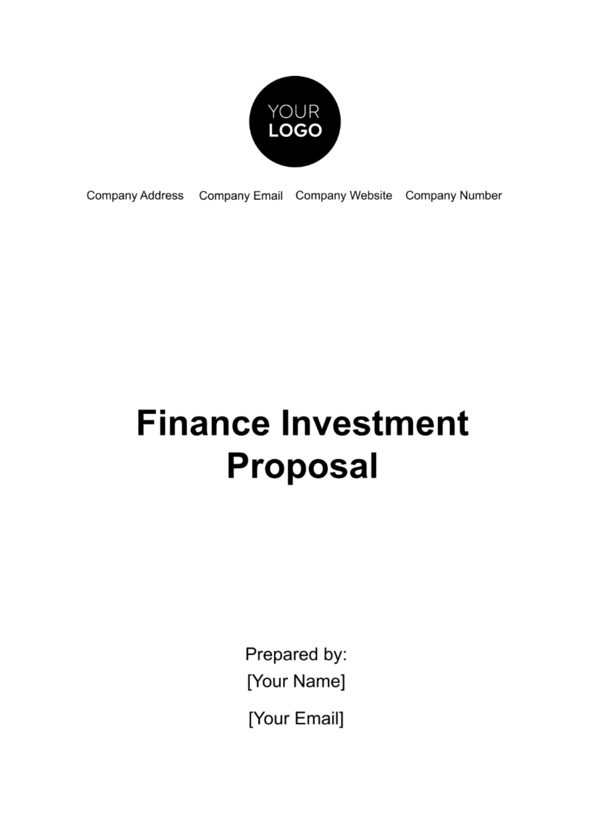 Finance Investment Proposal Template