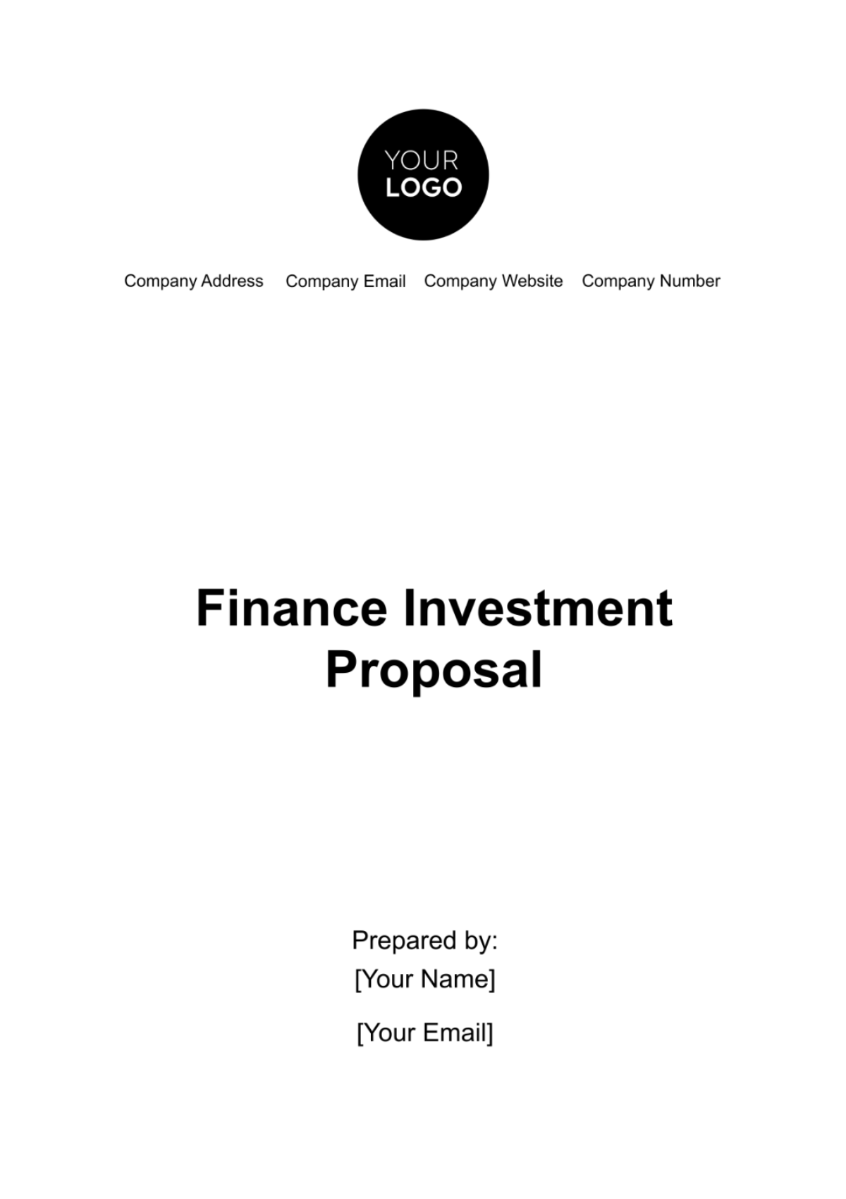 Free Finance Investment Proposal Template