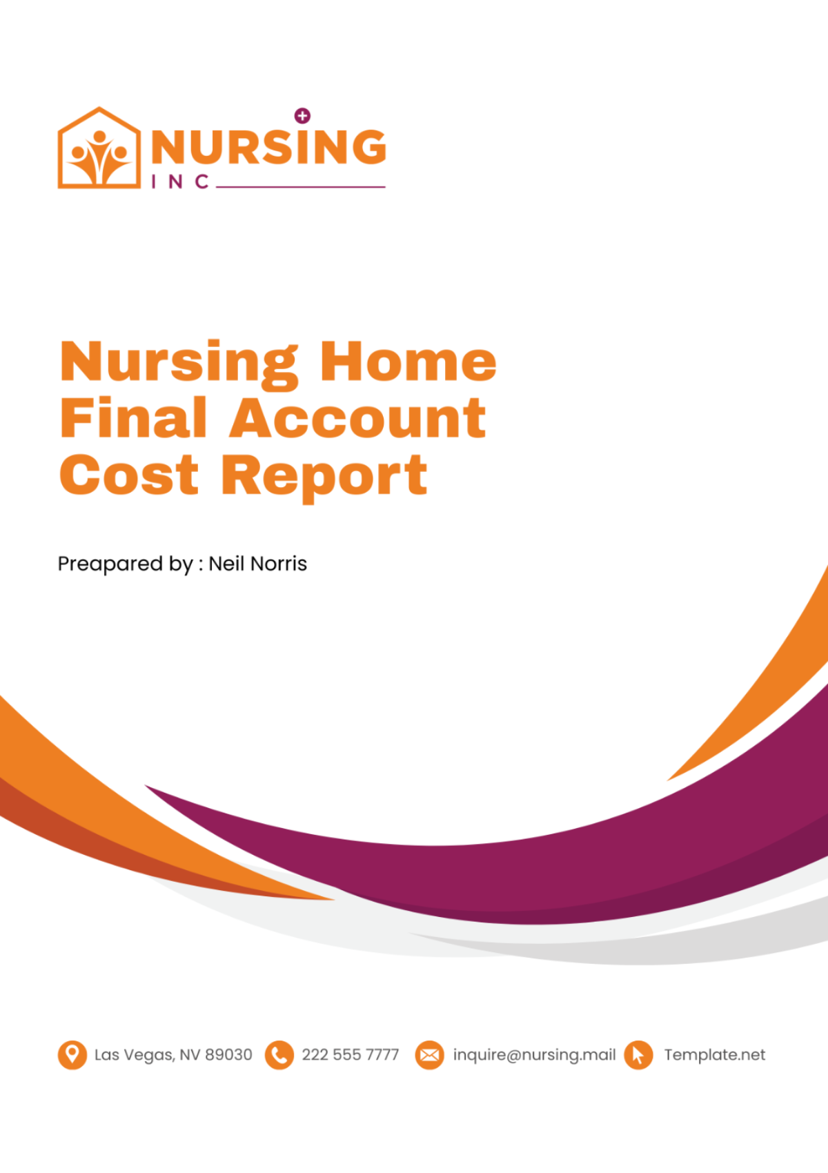 Free Nursing Home Final Account Cost Report Template