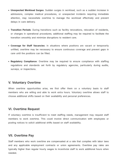Free Nursing Home Overtime Procedure Template to Edit Online