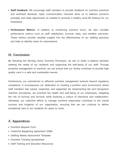 Free Nursing Home Overtime Procedure Template to Edit Online
